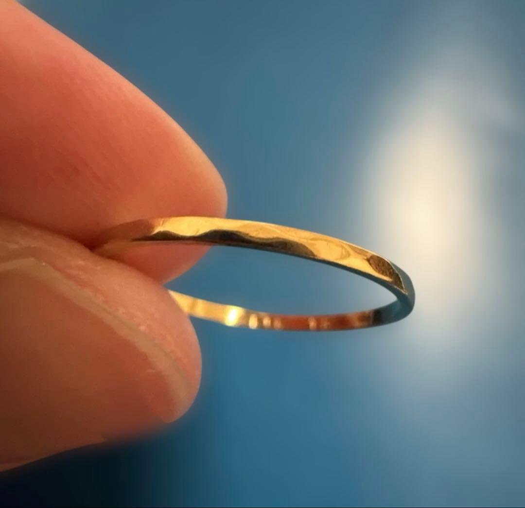 K18 ゴールド0.65g 波状　リング　11号