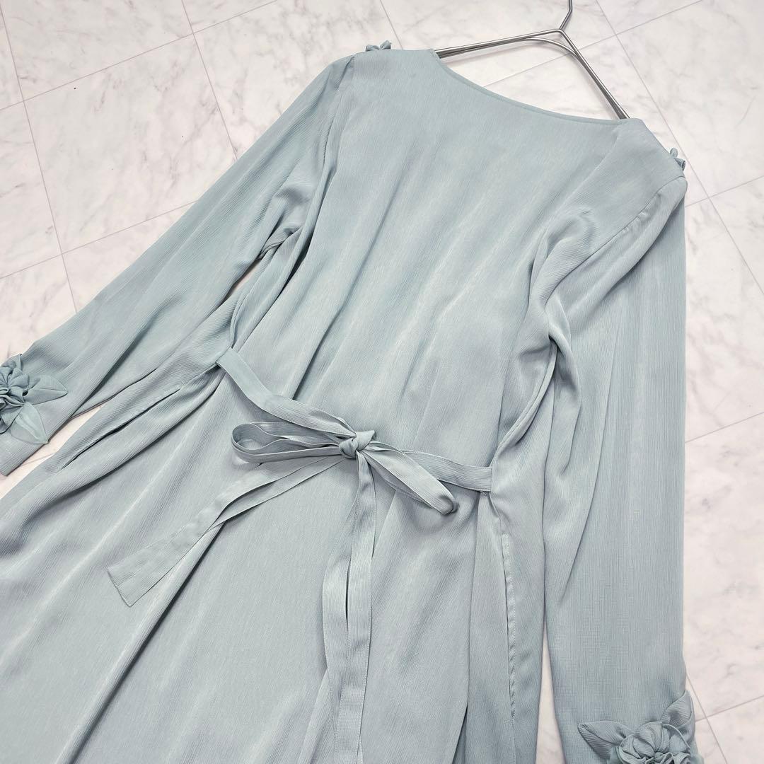 美品✨POTECHINO ミントグリーン　フリル　花モチーフ　ワンピース　リボン