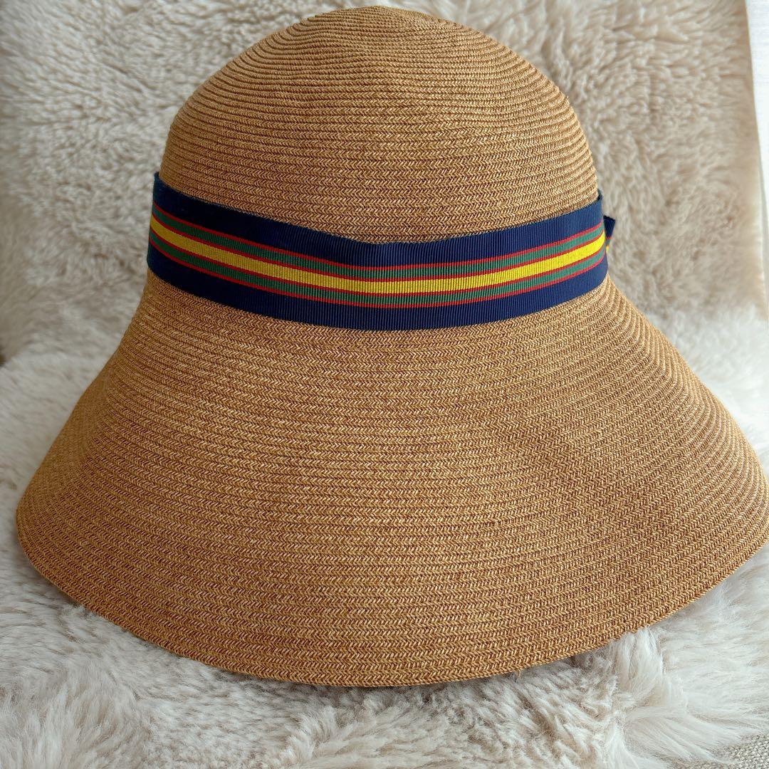 ヴィヴィアンウエストウッド リボン オーブ刺繍 ペーパーハット 麦わら 帽子