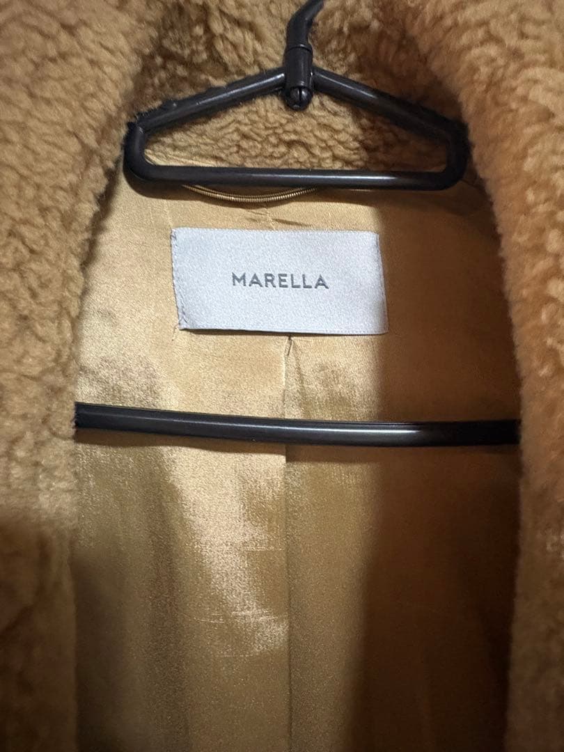 Max Mara MARELLA マレーラロングジレ　テディベア　ボア　ウール