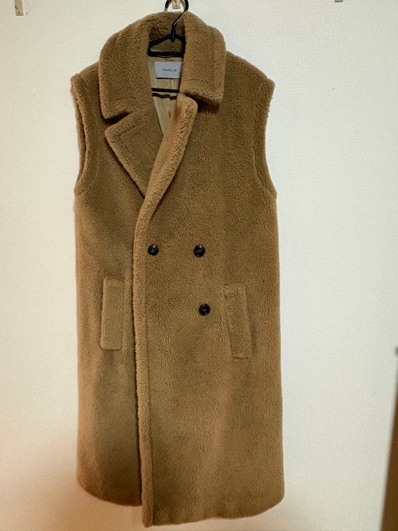 Max Mara MARELLA マレーラロングジレ　テディベア　ボア　ウール