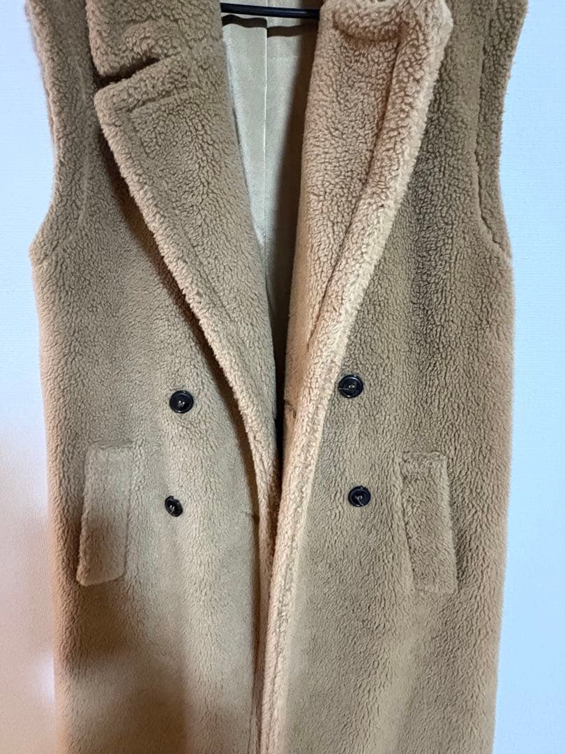 Max Mara MARELLA マレーラロングジレ　テディベア　ボア　ウール