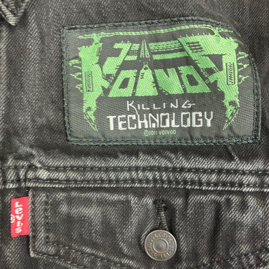 Levi's ブラック デニム ジャケット カスタム バンド ロック M