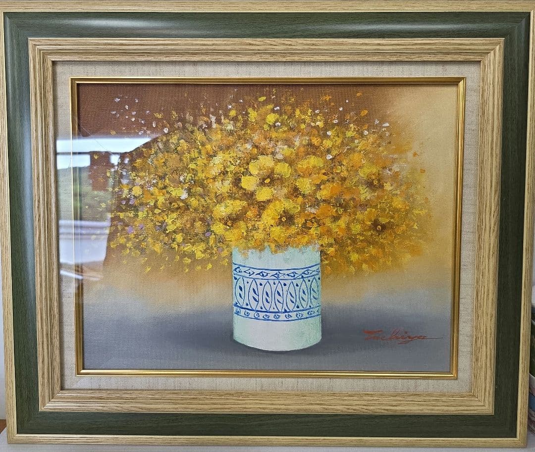 土屋茂　油彩画 花瓶の花　美品♡　y12 インテリア　花　油絵