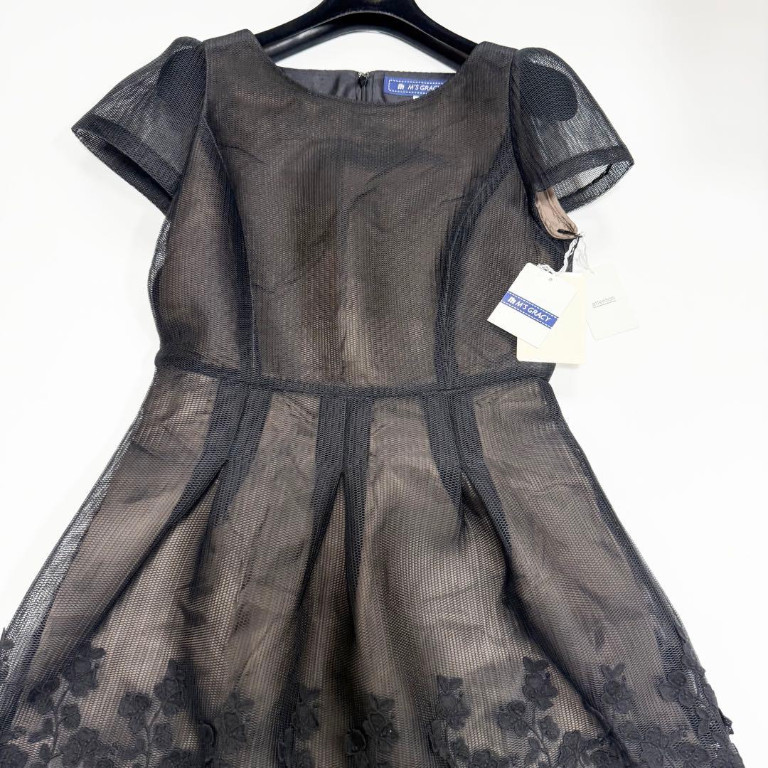 【新品・タグ付き✨】エムズグレイシー　ワンピース　メッシュ　花柄　レース　40