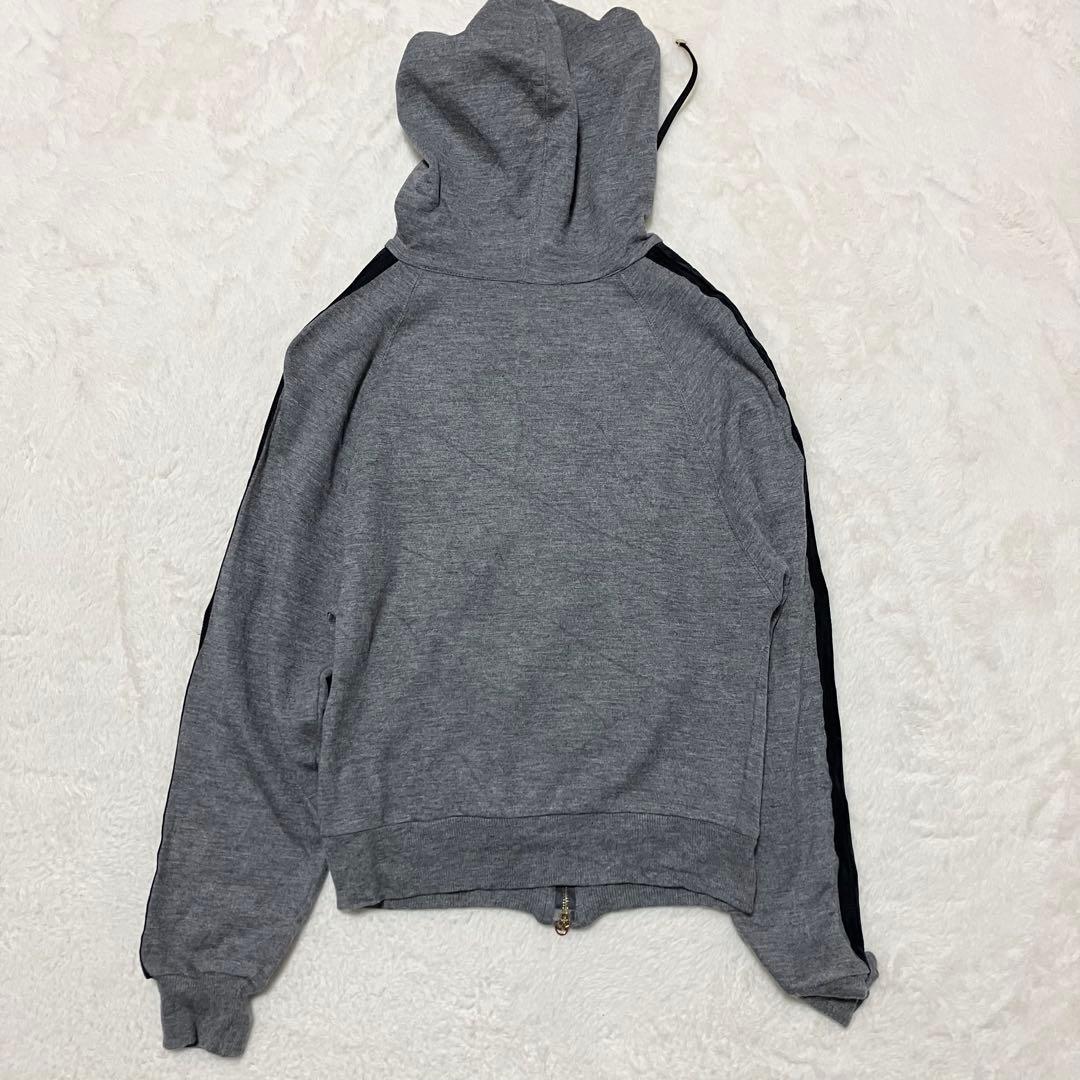 GUCCI フルジップ パーカー ブルゾン GG柄 ライン XS グレー 金金具