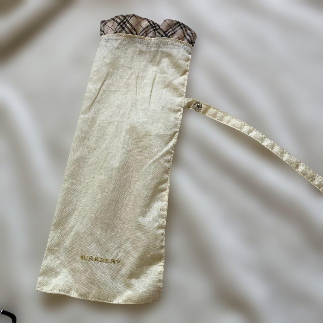 極美品✨BURBERRY バーバリー フリル付き折りたたみ日傘 UV イエロー