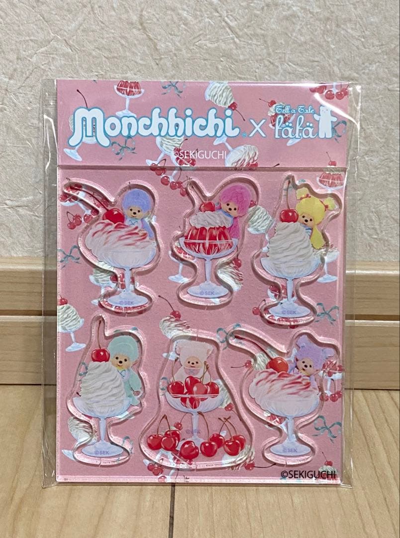 LUNAROSE ミニバインダーポーチ - バブルガムピンクモンチッチ シール