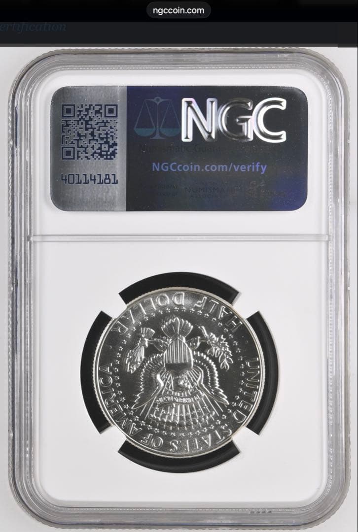 【NGC鑑定】1964年 ケネディ ハーフダラー PF65 銀貨オリジナルラベル