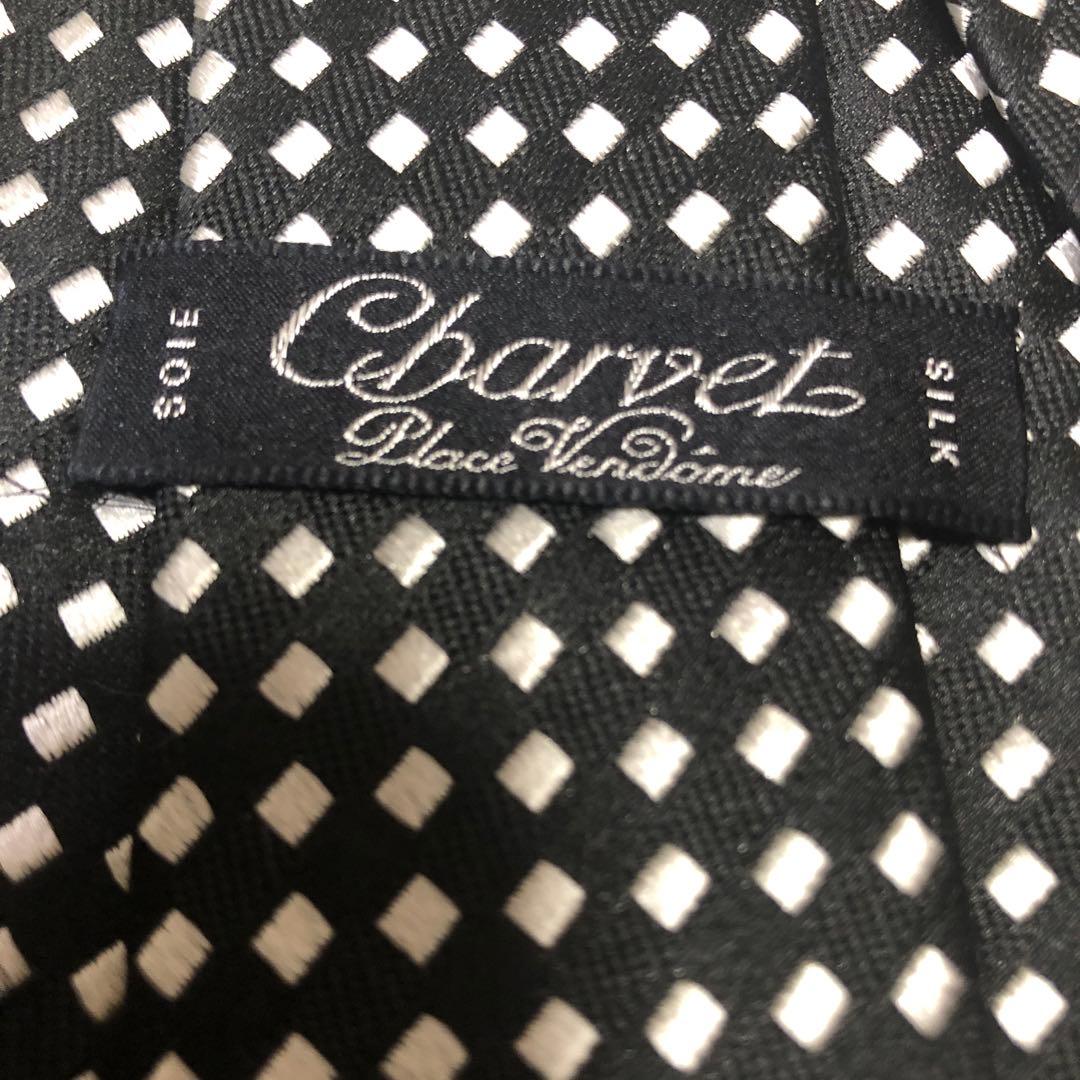 【犬の足音品未使用】Charvet シルク ネクタイ ダイヤモンドパターン