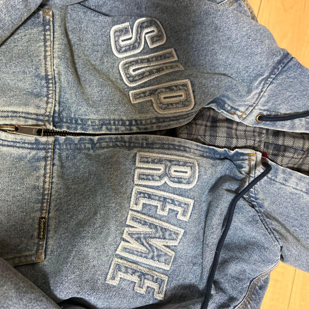 Supreme デニムジャケット フード付き S