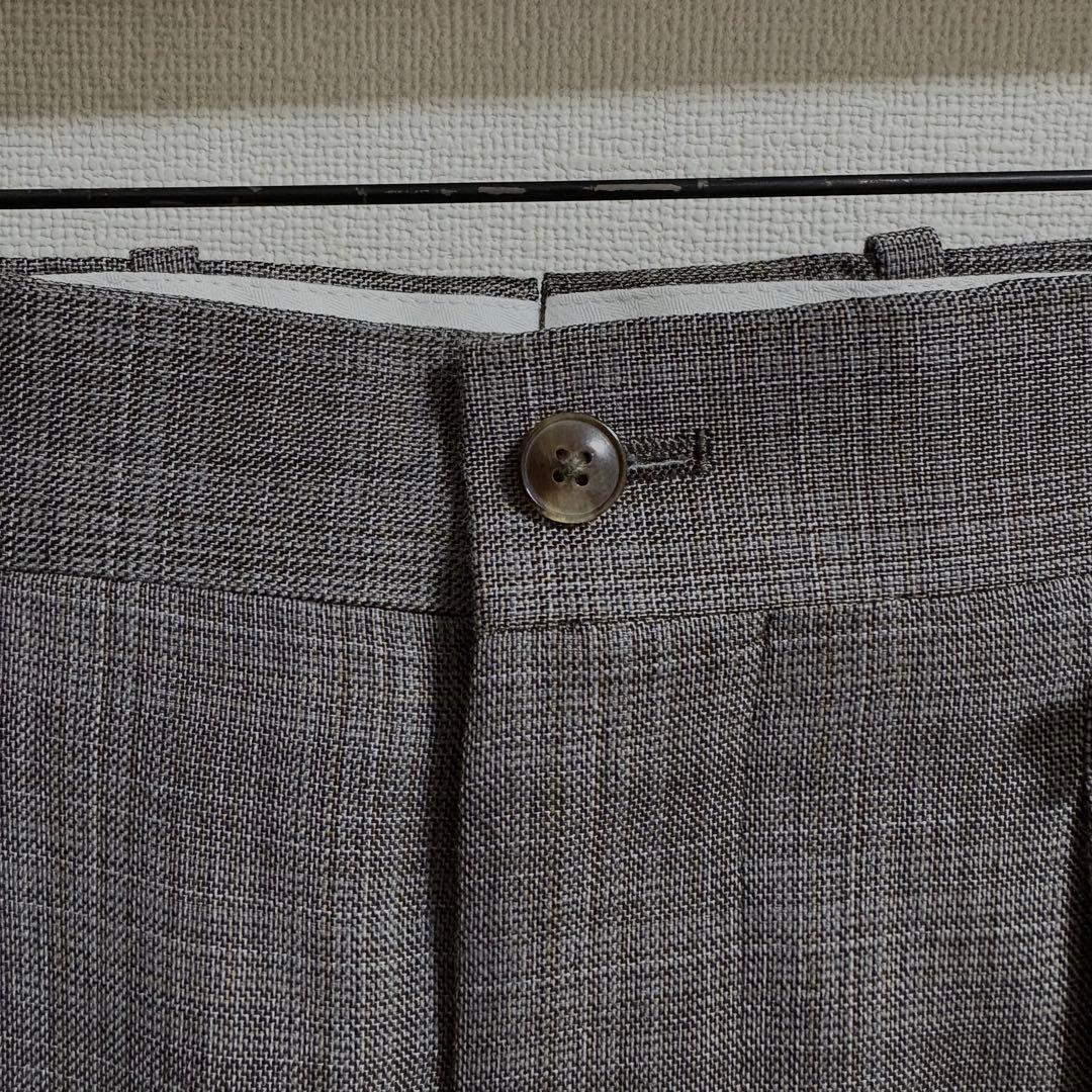 MAATEE&SONS 永遠 スラックス WOOL MAT CHECK GRAY