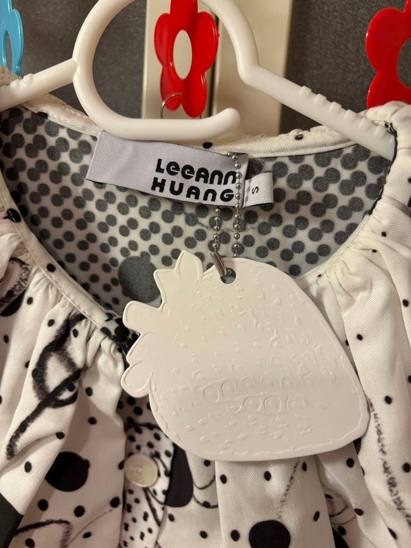 Leeann Huang ドット柄フリルシャツ 水玉