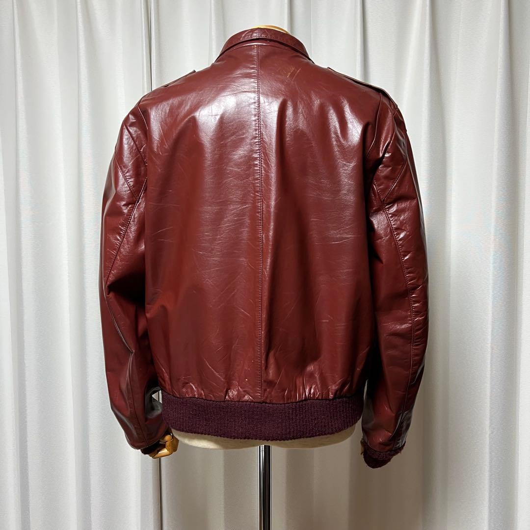 70sVintage! ロンドンフォグ　レザージャケット　ワインレッド　サイズM