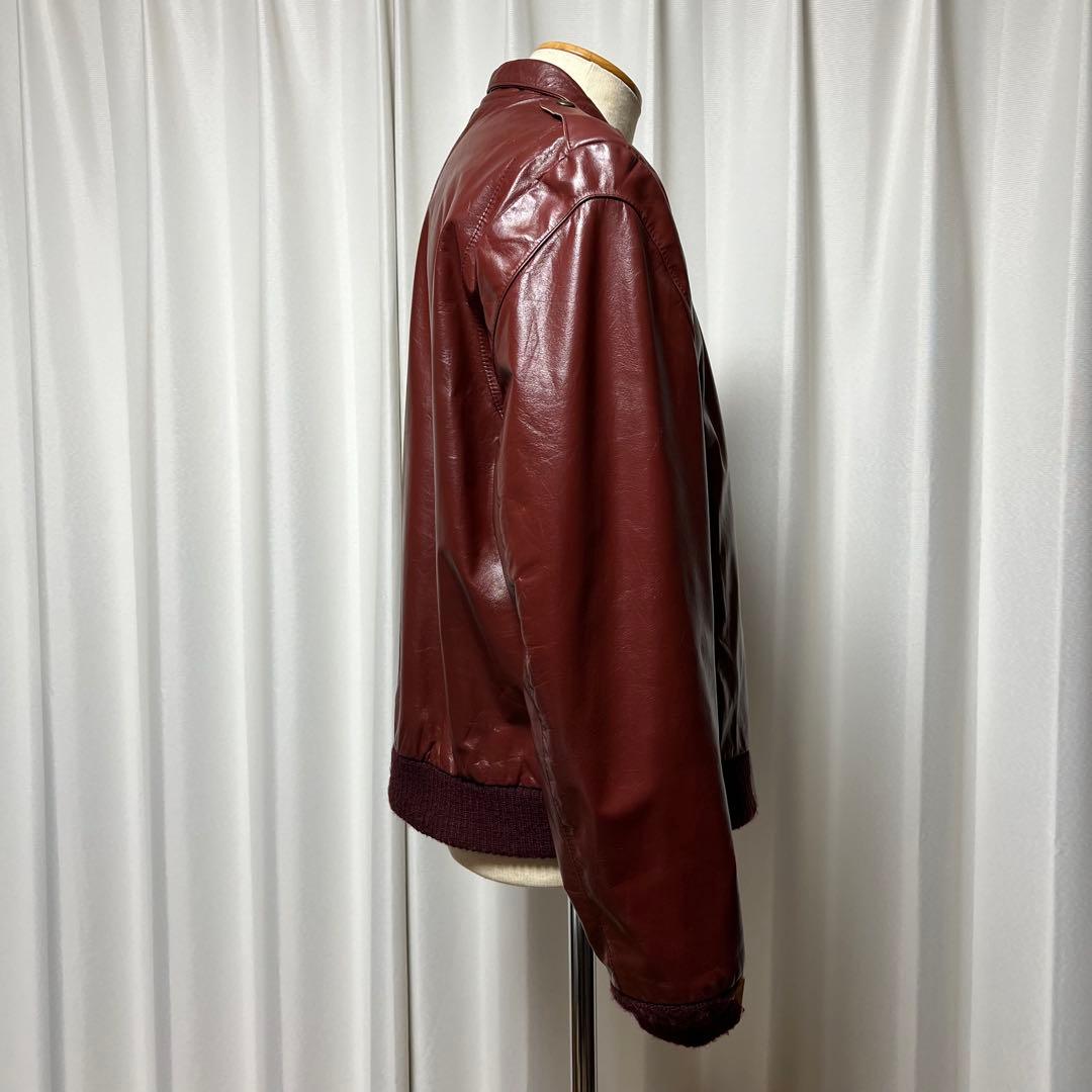 70sVintage! ロンドンフォグ　レザージャケット　ワインレッド　サイズM