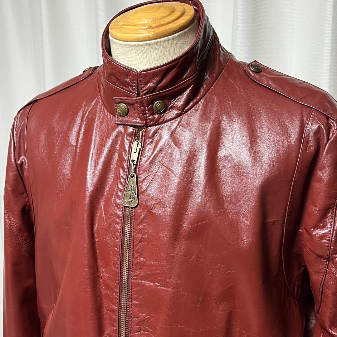70sVintage! ロンドンフォグ　レザージャケット　ワインレッド　サイズM