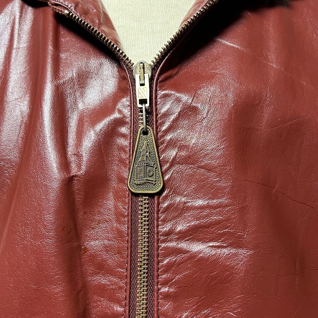 70sVintage! ロンドンフォグ　レザージャケット　ワインレッド　サイズM