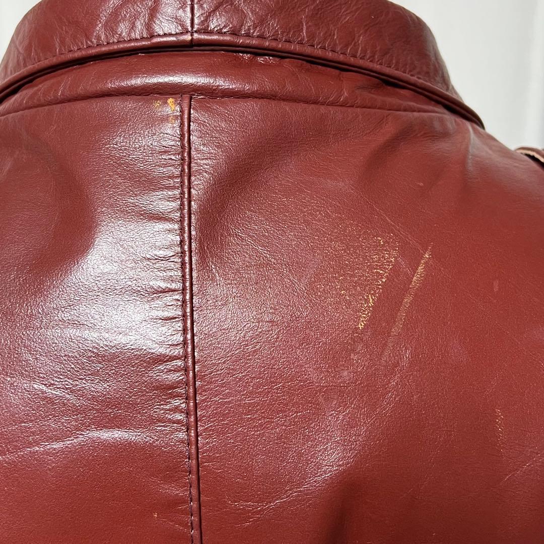 70sVintage! ロンドンフォグ　レザージャケット　ワインレッド　サイズM