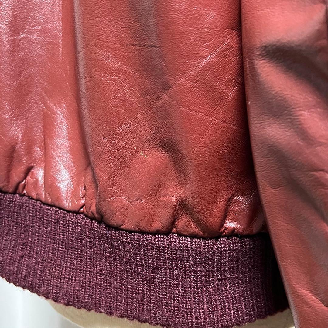 70sVintage! ロンドンフォグ　レザージャケット　ワインレッド　サイズM