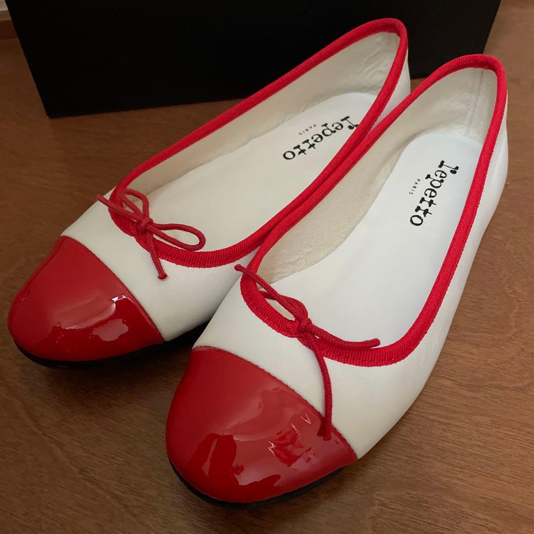 repetto ★バレエシューズ ホワイト/レッド 38