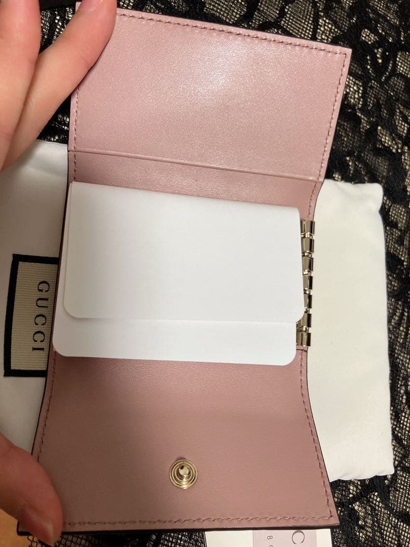GUCCI GGパターン ピンクレザーキーケース