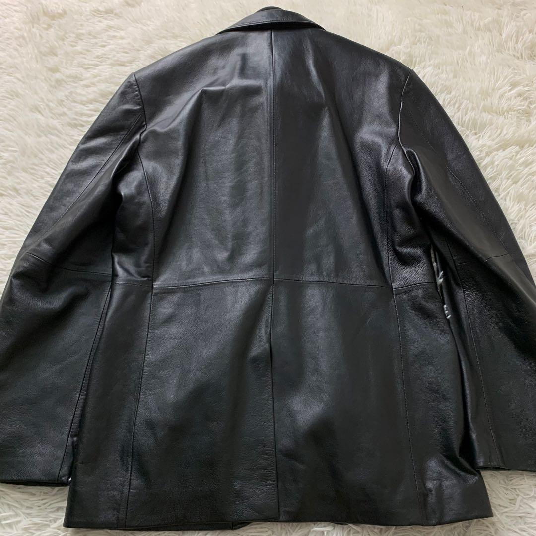 美品■メンズティノラス レザージャケット ラムレザー ブラック ペイズリー L