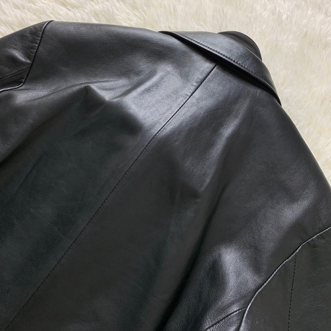 美品■メンズティノラス レザージャケット ラムレザー ブラック ペイズリー L