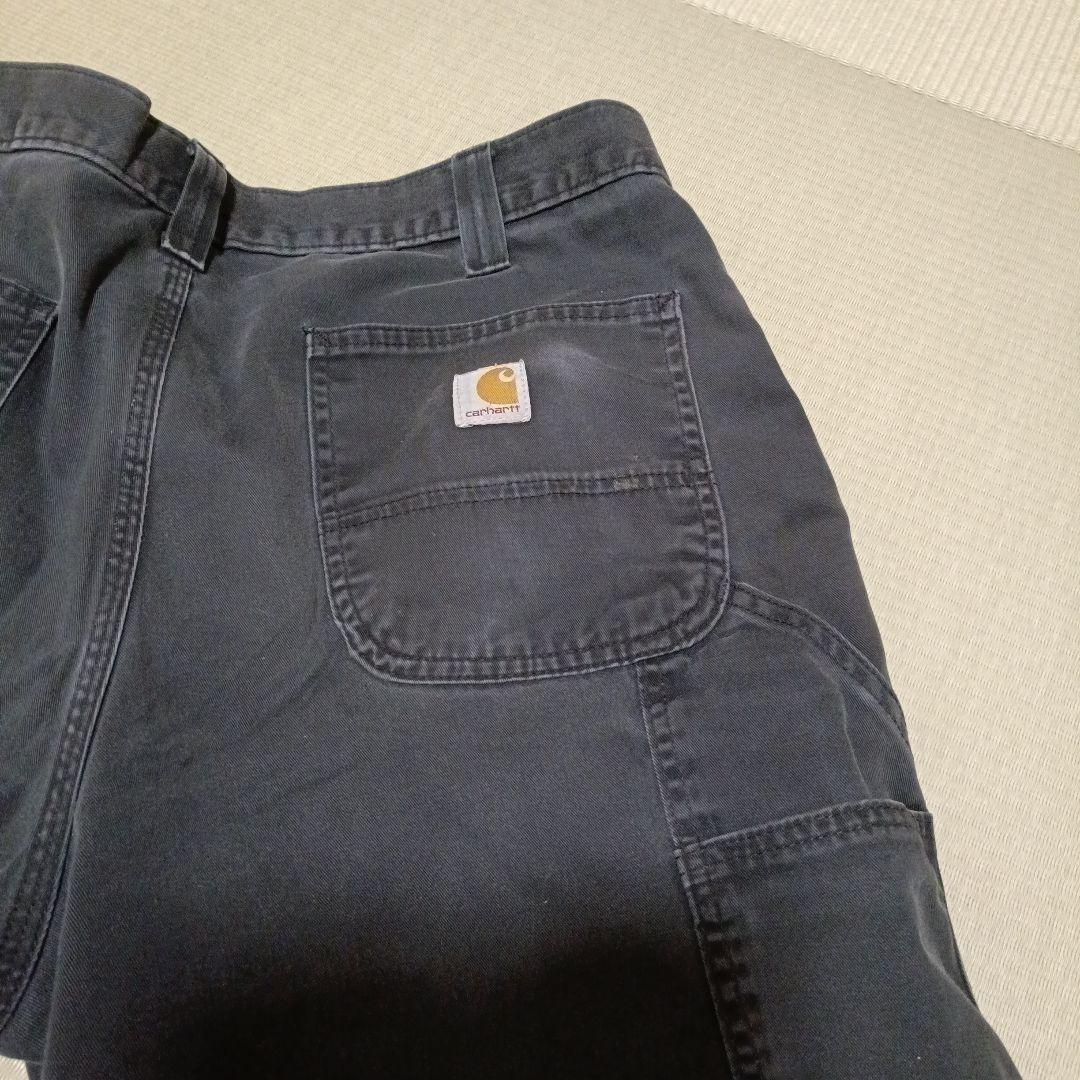 Carharttカーハートワークパンツ38x30黒白ペイント