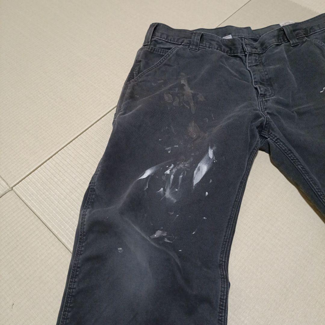 Carharttカーハートワークパンツ38x30黒白ペイント