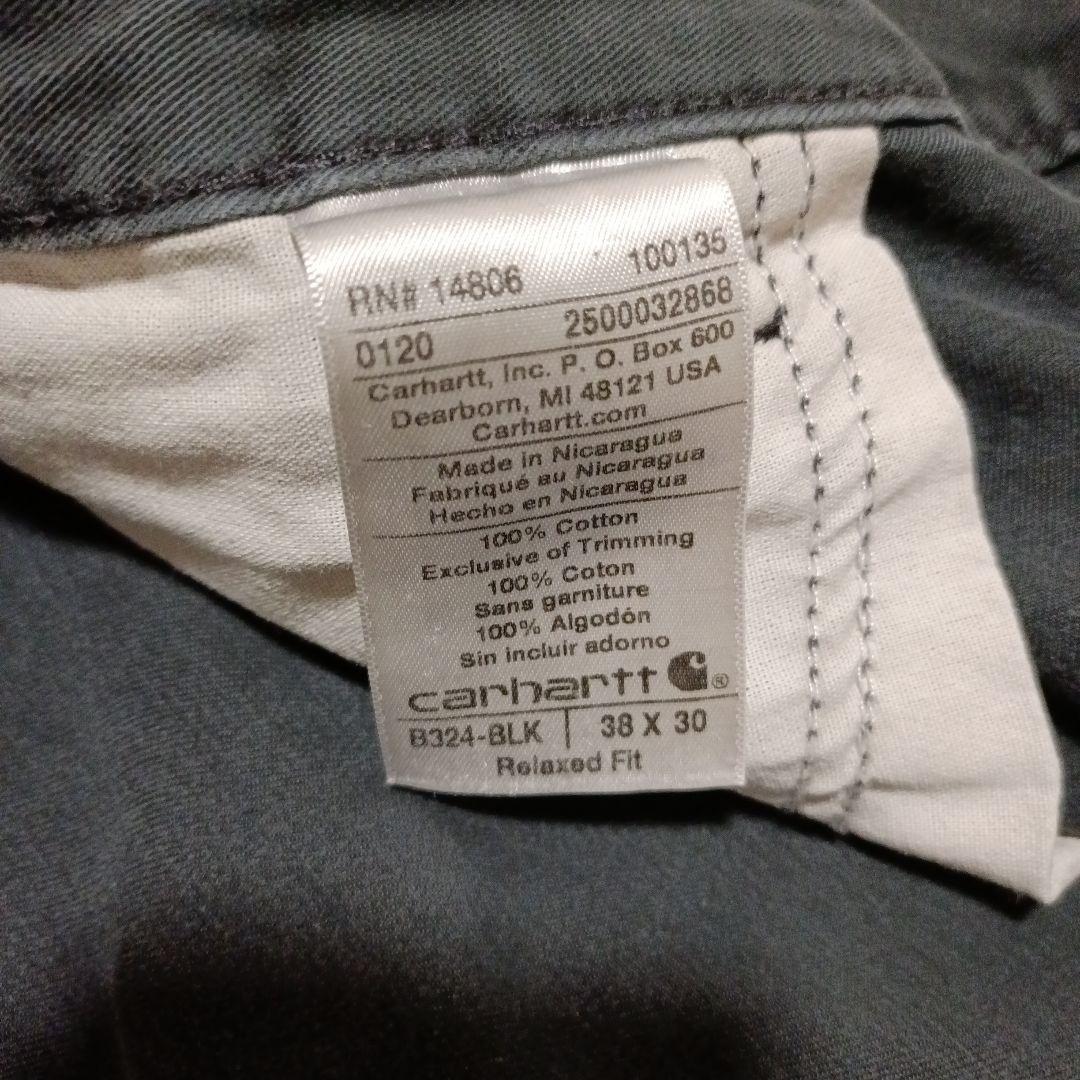 Carharttカーハートワークパンツ38x30黒白ペイント