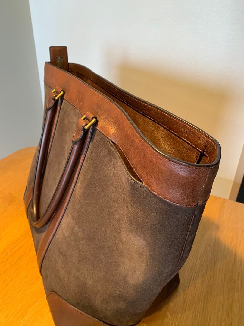 COACH ブリーカーウィークエンド トート ブラウンスエード× グレインレザー