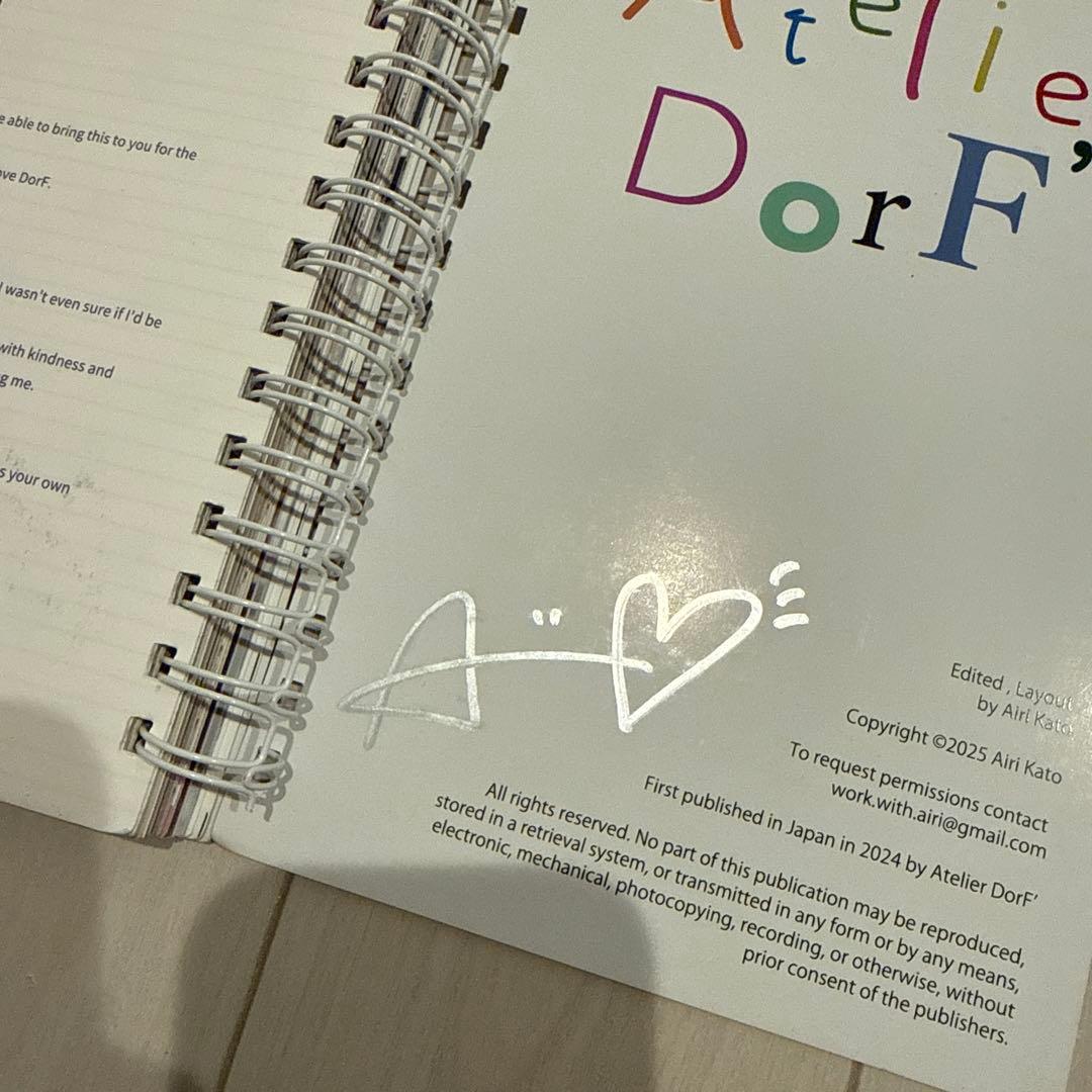 2026 Diary Atelier DorF スケジュール帳　サイン入り