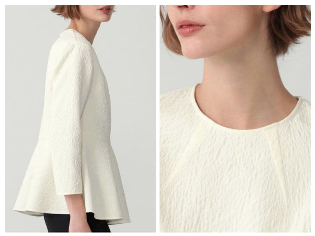 theory luxe 25SS ウォッシャブル ペプラムデザイン ブラウス
