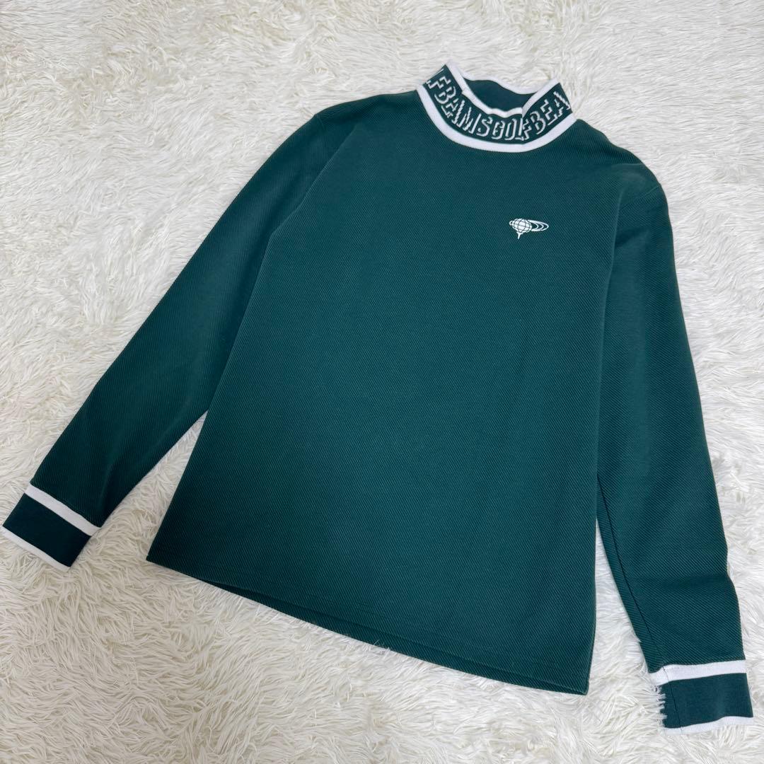 完売品✨BEAMS GOLF リブロゴ ツイルジャージ モックネックシャツ