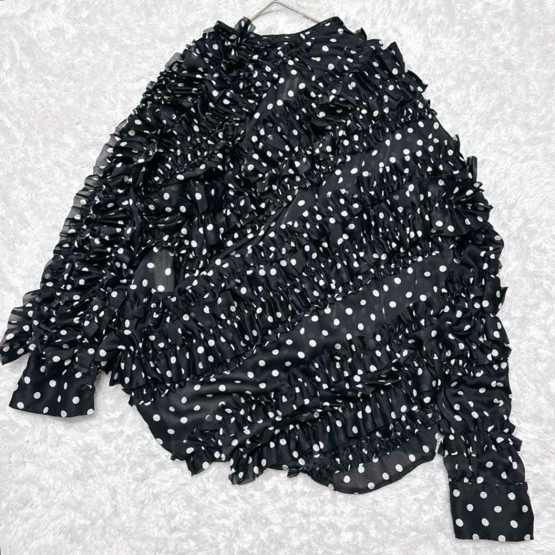 入手困難✨美品✨コムデギャルソン 総フリル 変形ブラウス 水玉 ドット 総柄