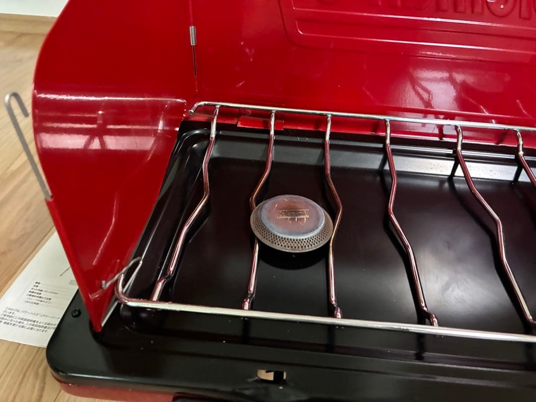 Coleman POWERHOUSE LPツーバーナー　レッド　スタンド付き