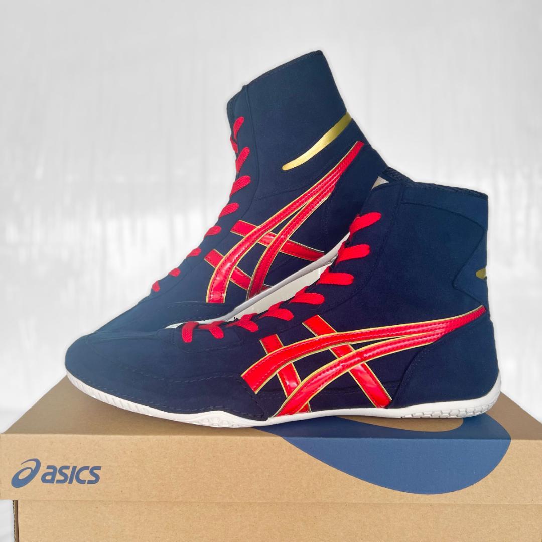 アシックスレスリングシューズ1083A001ネイビー/レッド US11/28cm
