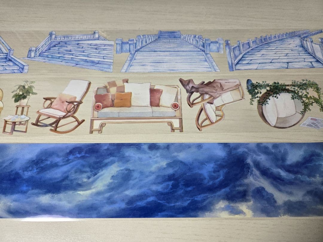 断捨離　海外マステ　雲　装飾　風景　背景　人物　PET　まとめ売り　おまけ付き