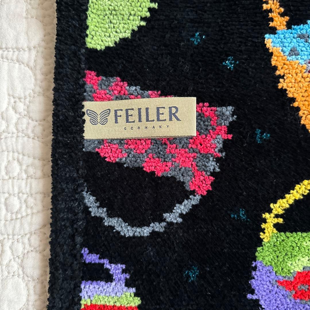 FEILER バッグ柄 エプロン 黒