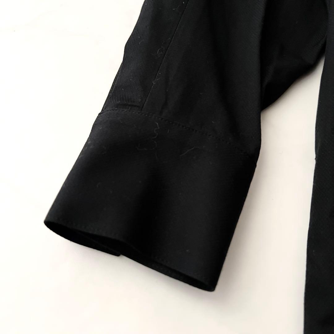 seya. セヤ シャツワンピース ロング マキシ丈 黒ブラック 比翼ボタン S
