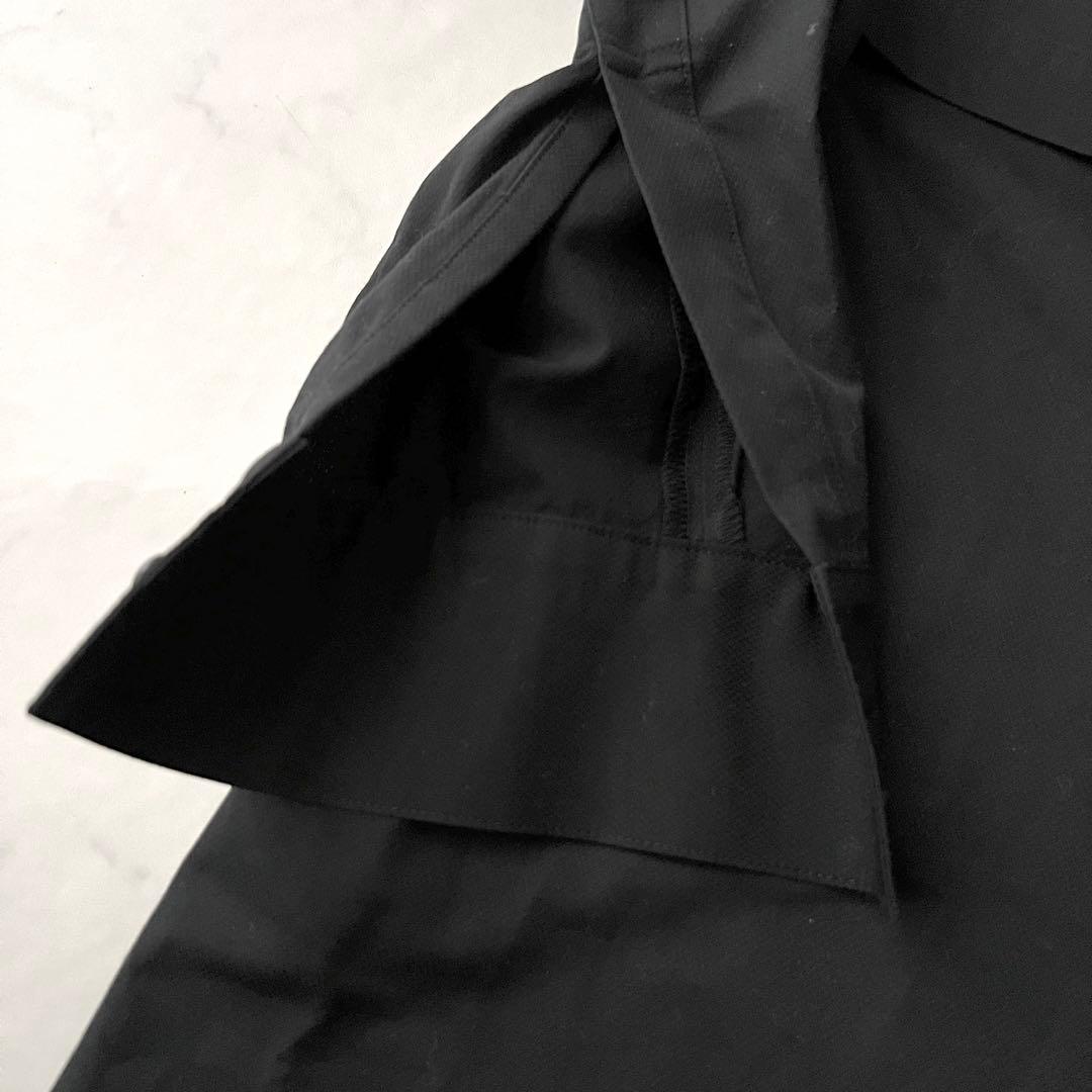 seya. セヤ シャツワンピース ロング マキシ丈 黒ブラック 比翼ボタン S