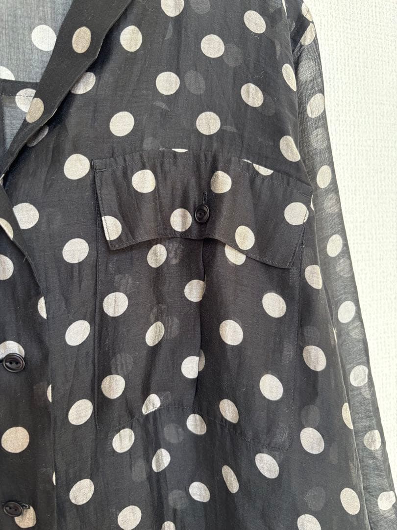 spick&span シアードットサファリ シャツ　ブラック　透け感　F