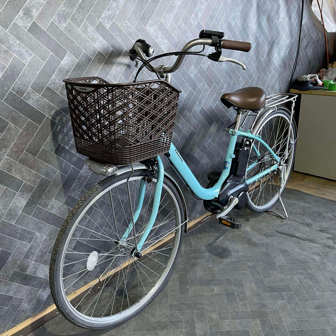 Panasonic 電動アシスト自転車 水色 バスケット付き