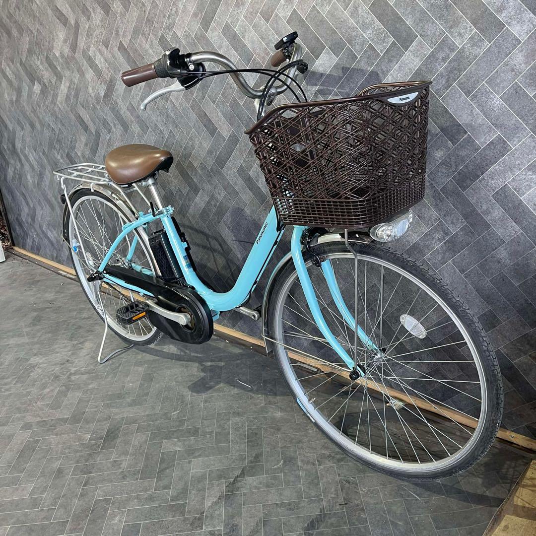 Panasonic 電動アシスト自転車 水色 バスケット付き