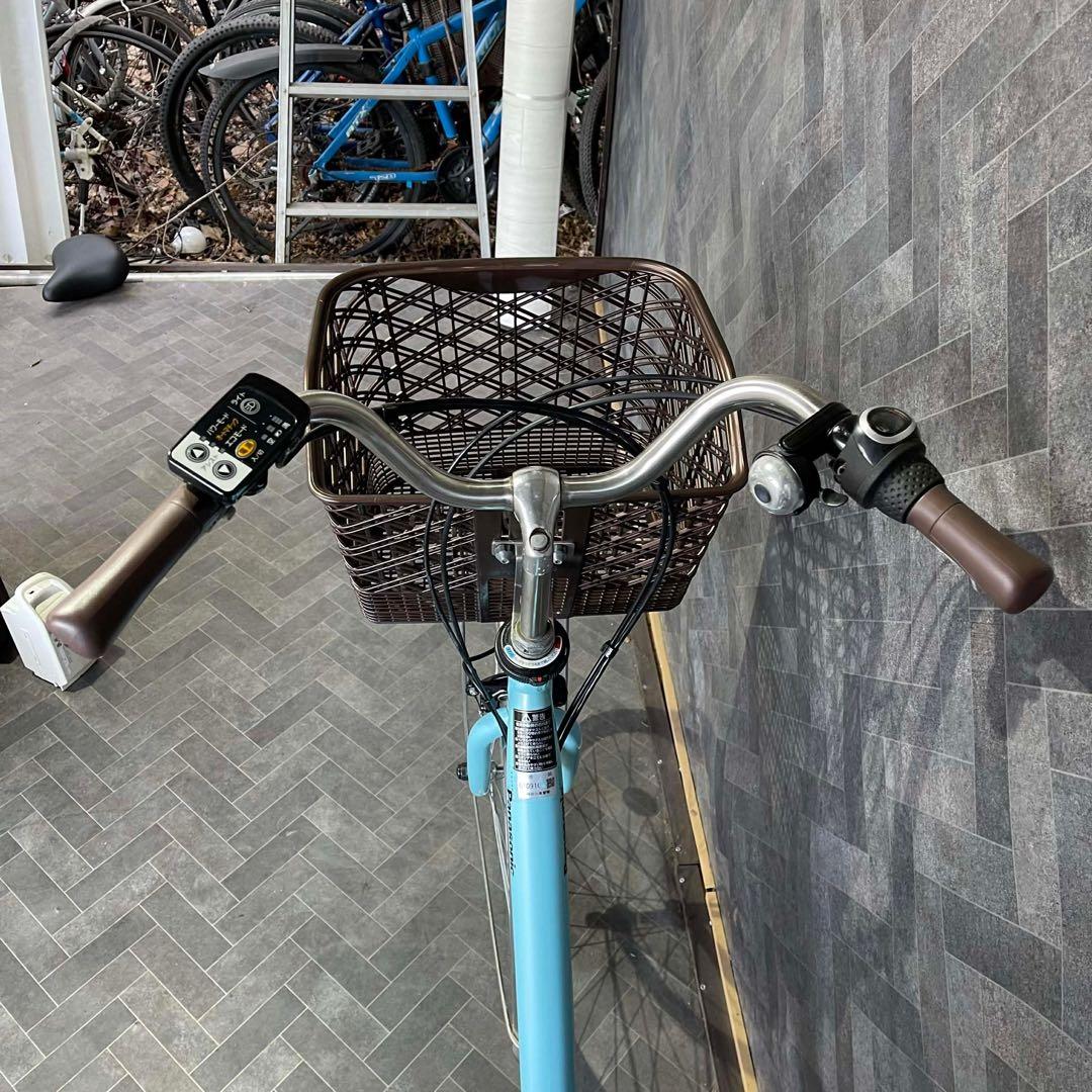 Panasonic 電動アシスト自転車 水色 バスケット付き
