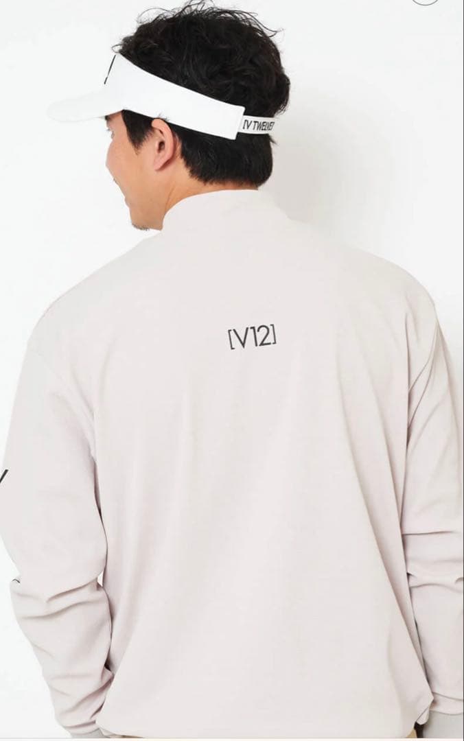 【新品】V12 メンズ モックネック ベージュ Lサイズ