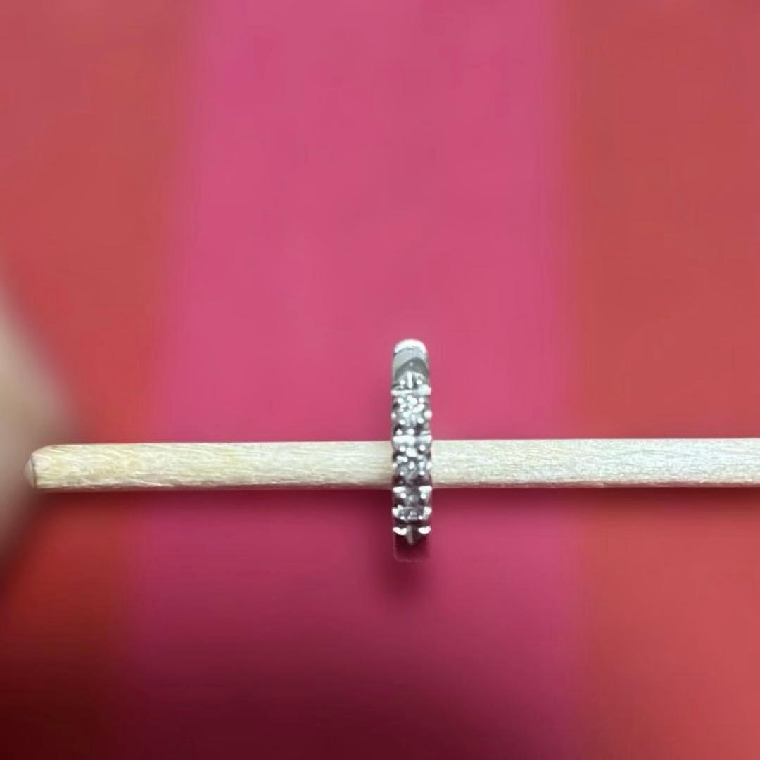 【片耳のみ】ジュエリーツツミ K10ホワイトゴールドダイヤモンド フープピアス