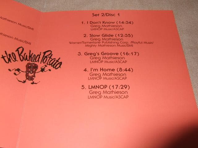 GREG MATHIESON, BAKED POTATO, 2CD, ライブ盤
