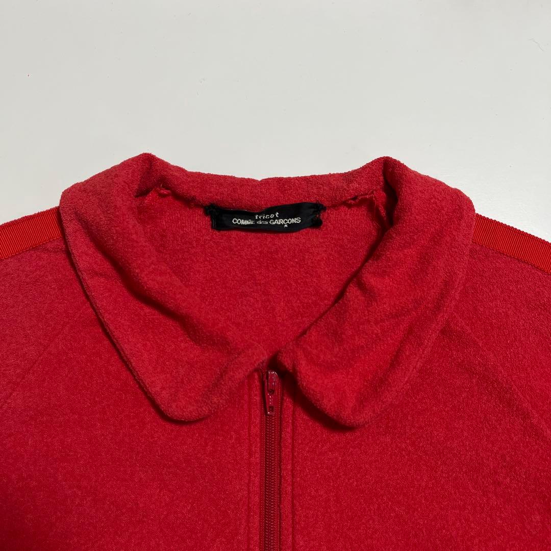 tricot COMME des GARÇONS ジップジャケット 丸襟 レッド