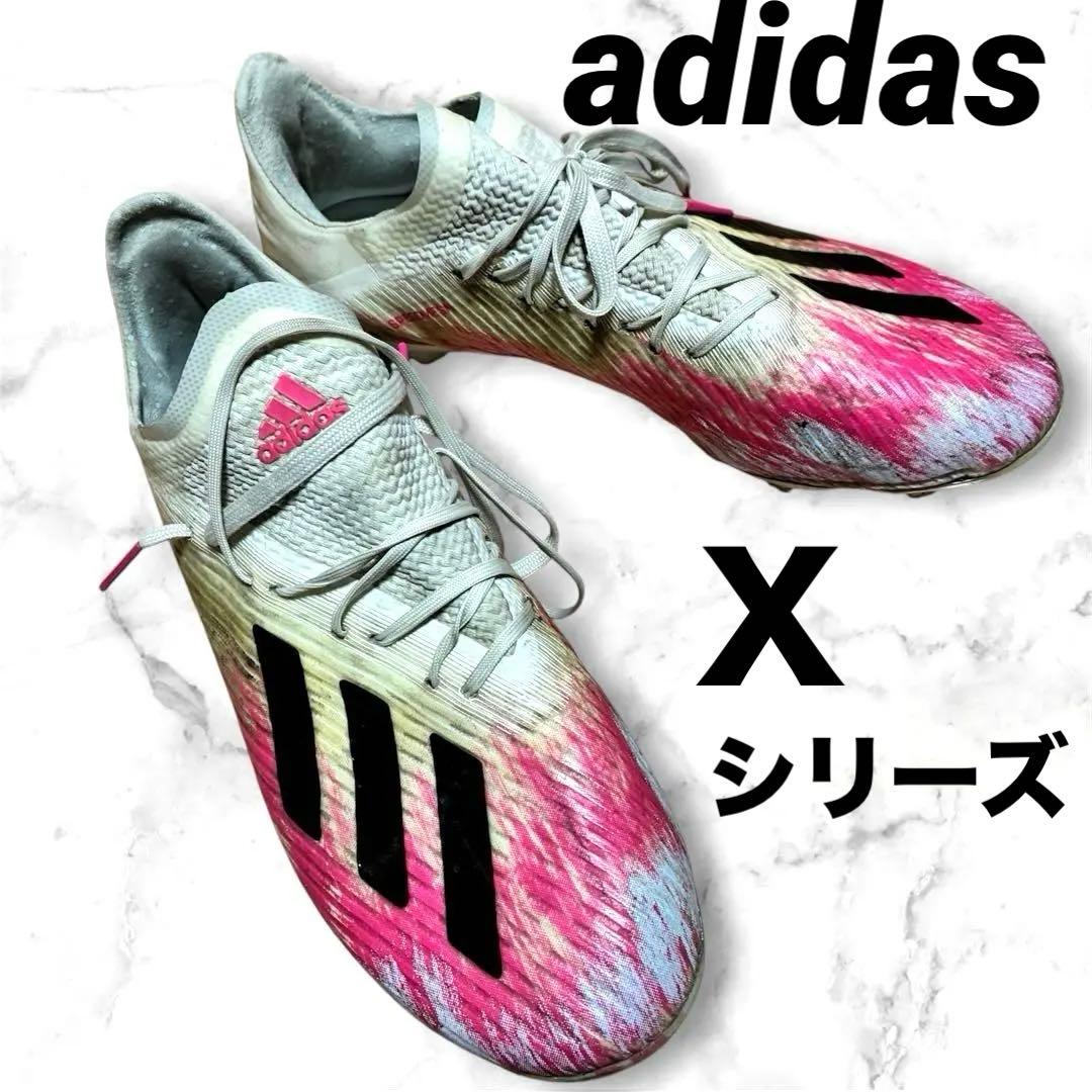 adidas アディダス エックス 19.1 AG(ホワイト×ピンク)